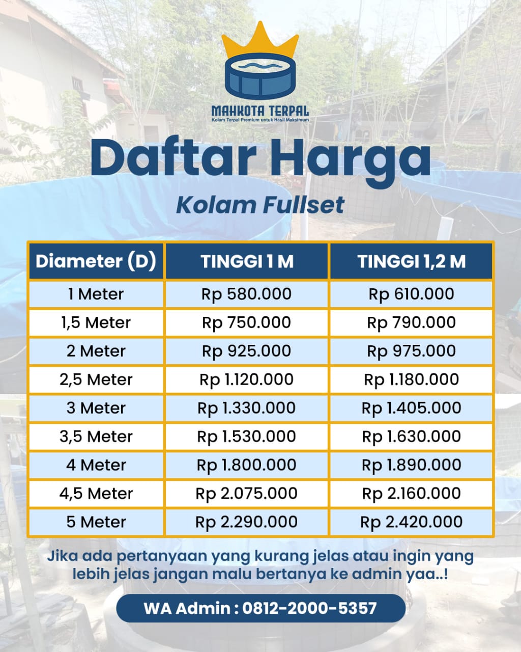 harga produsen kolam terpal